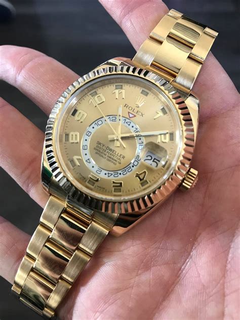 rolex sky dweller yellow gold white dial|Rolex Sky-Dweller price chart.